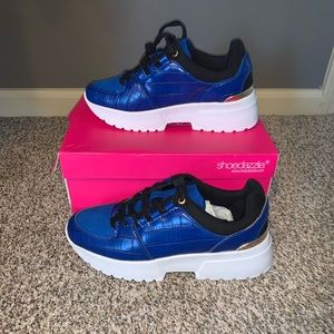 Faux suede/croc sneakers